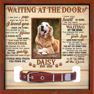 Nestura Custom Dog Collar Frame Memorial – Pet Loss Shadow Box with Photo and Collar Slot – Dogs Remembrance Gift for Passing Away – RIP Dog Tribute Display