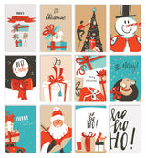 Better Office Products Christmas Holiday Greeting Card Set, 100 Pack, 4 x 6 Inch, 12 Assorted Custom Illustrative Designs, Blank Inside, Complete with Envelopes, 100 Christmas Cards Set Better Office Products