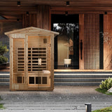 TO'GO 902VS Outdoor Sauna 2 Person, Far Infrared Sauna, Outdoor Saunas for Home, 1750 Watt Low EMF Heating Panel, Bluetooth, LCD, LED, Chromotherapy - Canadian Hemlock Wood TO'GO HI