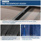 Kullavik 10' × 12' Hardtop Gazebo for Patio,Wall-Mounted Lean to Gazebo Pergola with Sloping Roof and Durable Aluminum Frame,Large Heavy Duty Awnings for Decks,Backyard,NavyBlue Kullavik