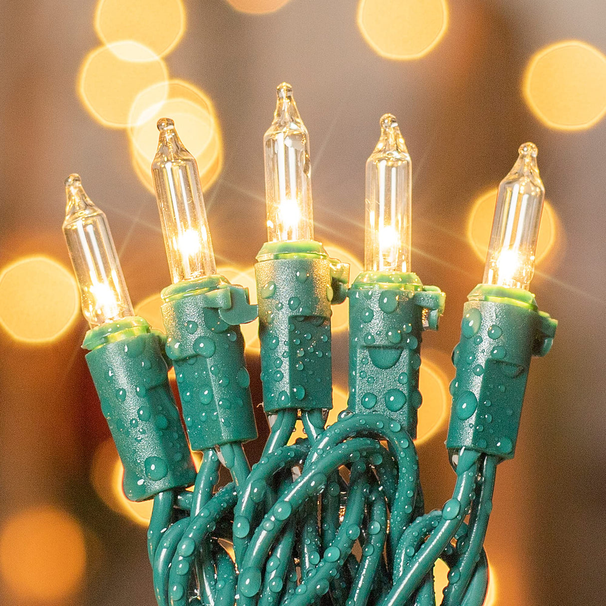 mimigogo 50-Count White Christmas Lights with Green Wire,Mini String Lights for Holiday Decorations, Christmas Tree Lights, Holiday Party, Wedding, Xmas, Home, Indoor & Outdoor Use (13ft Long) mimigogo