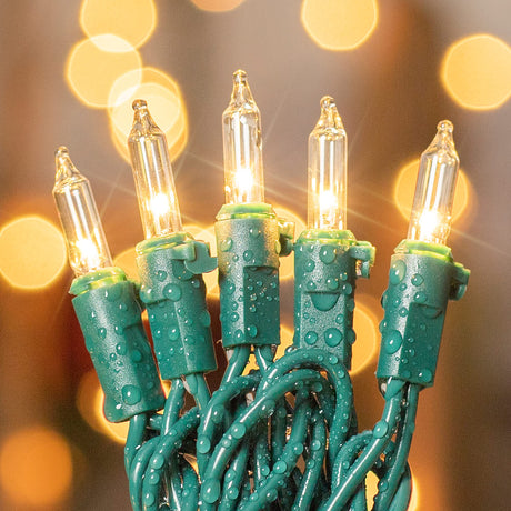 mimigogo 50-Count White Christmas Lights with Green Wire,Mini String Lights for Holiday Decorations, Christmas Tree Lights, Holiday Party, Wedding, Xmas, Home, Indoor & Outdoor Use (13ft Long) mimigogo