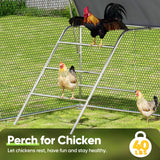 Quictent Large Metal Chicken Coop Run for 20/30 Poultry with Roosting Perch & Swing, 19x10FT Upgraded Outdoor Walk-in Cage Arch Hen Duck Rabbit Yard Farm House, Chicken Wire, Waterproof Roof Tarp Quictent