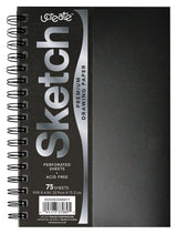 UCreate Poly Cover Sketch Book, Heavyweight, 6" x 9", Black, 75 Sheets UCREATE