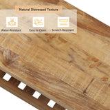 HOKYHOKY Reclaimed Solid Wood Bench-55 Inches Farmhouse Entryway Bench with Storage Shelf, Narrow Rustic Bench for Hallway, Kitchen, Bedroom, Dining HOKYHOKY