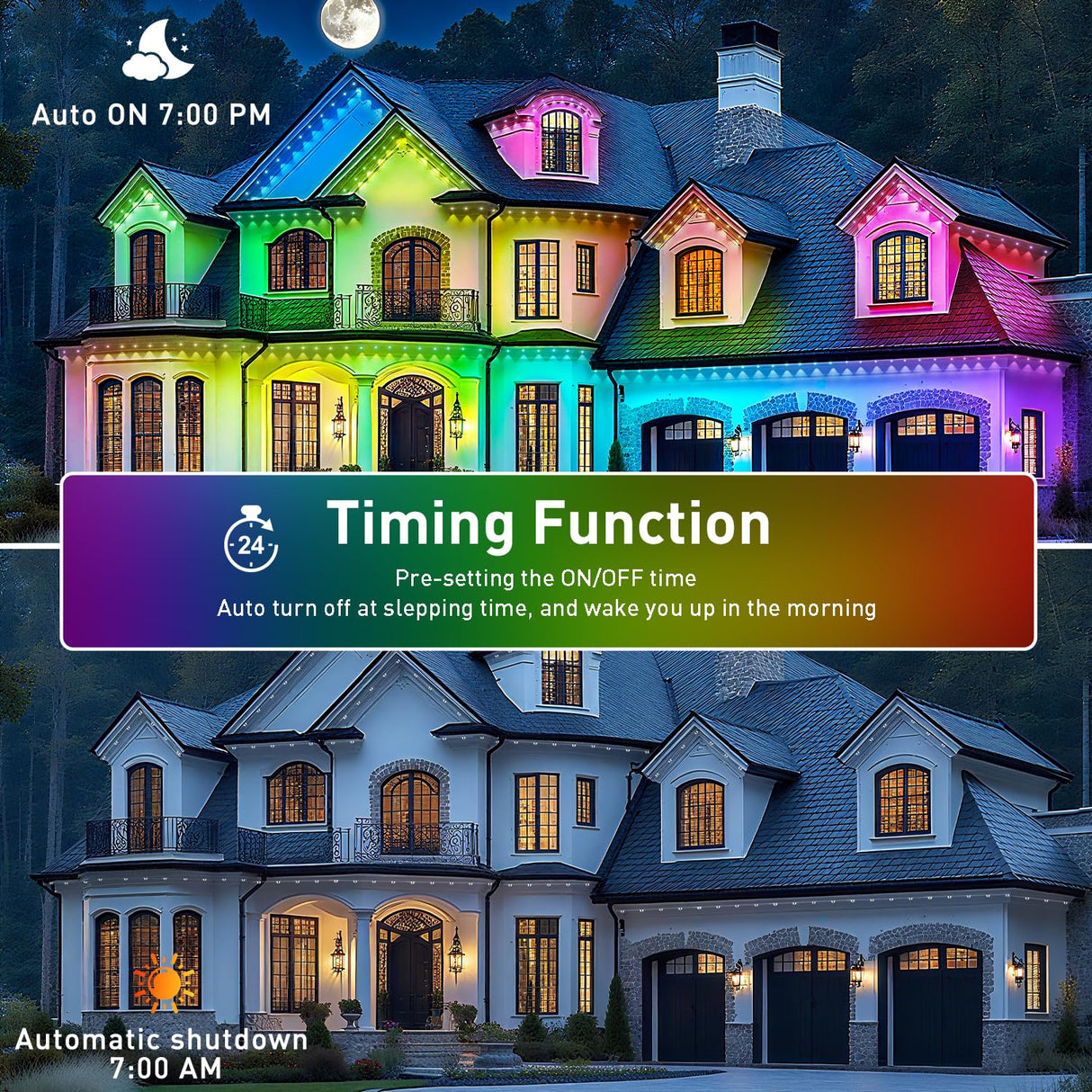 INZIDOL 100FT Permanent Outdoor Lights, IP67 Waterproof,for House Roof, Christmas, Holiday, Party, Daily Lighting, Smart RGB Outdoor Lights with Remote APP Control & DIY Scenes INZIDOL