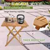 PayLessHere Outdoor Patio Furniture Set Bistro Table and Chairs Set of 2 Acacia Wood Bistro Set for Pool Beach Backyard Balcony Porch Wooden Furniture, Natural Oiled PayLessHere