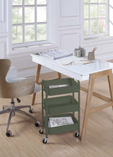 SunnyPoint 3-Tier Delicate Compact Rolling Metal Storage Organizer - Mobile Utility Cart Kitchen/Under Desk Cart with Caster Wheels (Army, Compact (15.5" X 26.8" X 10.27")) SunnyPoint