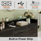 Welfuturer Black Dresser with LED Light 12 Drawers Dresser with Charging Station Dresser for Bedroom with 12 Fabric Drawers for Bedroom Hallway Entryway Closets Sturdy Steel Frame Wood Top Black Welfuturer