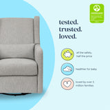 DaVinci Carter’s Arlo Glider Recliner Nursery Chair - Water & Stain Resistant Glider Rocking Chair for Nursery - GREENGUARD Gold, FSC & Certi-PUR US Certified - Cozy Swivel Rocker Recliner - Grey DaVinci