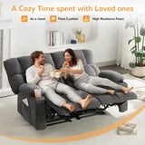 Oversized Loveseat Recliner Sofa, Big Large Reclining Sofa with Cup Holders & Side Pockets, Traditional 2-Seater Manual Recliner Couch for Living Room, RV, Home Theater (Fabric, Grey) Sofetura