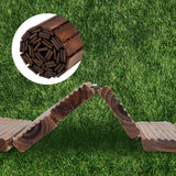 Spurgehom 12FT Wooden Garden Pathway Straight Outdoor Walkway Roll Out Cedar Wood Patio Flooring Path Decorative Lawn Patio Pavers Boardwalk Beach Wedding Party (Brown) Spurgehom