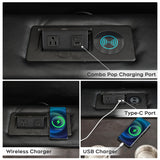 Power Recliner Sofa Set 5-Seater with Zero Gravity,Bass Speaker,Wireless Charger,USB/Type-C Ports,LED Lights,Cup Holders,Faux Leather Electric Reclining Loveseat Couch Recliner Sets,2 Piece,Black Comfort Stretch