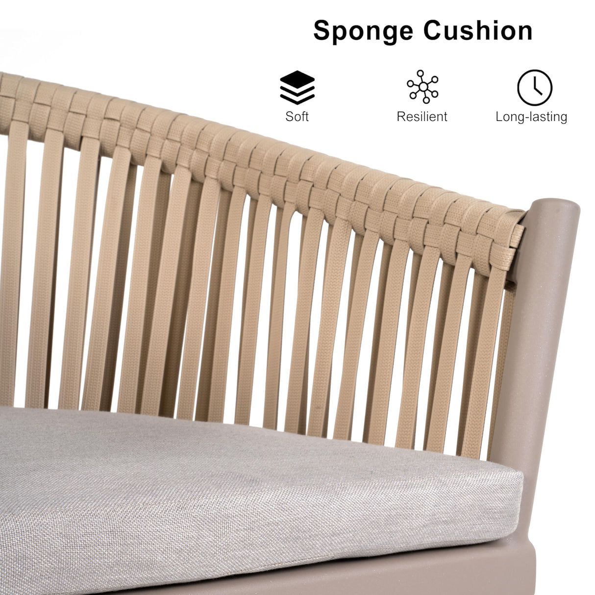 PURPLE LEAF 7 Pieces Outdoor Dining Set with Patio Aluminium Dining Table and Wicker Rattan Chairs Modern Furniture Cushions Sets for Backyard Indoor Decor Kitchen Champagne PURPLE LEAF