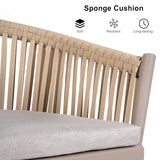 PURPLE LEAF 7 Pieces Outdoor Dining Set with Patio Aluminium Dining Table and Wicker Rattan Chairs Modern Furniture Cushions Sets for Backyard Indoor Decor Kitchen Champagne PURPLE LEAF