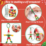 Tieshankao 16PCS Christmas Crafts for Kids - DIY Beads Ornaments Kits Include Nutcracker, Angel, Elf, Tree - Xmas Holiday Toys Gifts Stocking Stuffers Decor Party Decorations Supplies(Need Assembly) Tieshankao