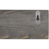 MyGift 10 Inch Floating Wall Shelf with Hooks, Vintage Grey Wood Entryway Storage Shelf with 4 Metal Key Hooks MyGift