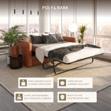 Poly & Bark Napa 82" Leather Pull‑Out Sleeper Sofa – Full‑Grain Italian Leather Upholstery,Tri‑Layer Mattress & Storage Console –Sophisticated Multi‑Functional Sofa Bed for Living Rooms & Guest Spaces POLY & BARK