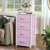 DWVO Storage Drawer with 4 Drawers - Fabric Dressers for Kids, Dresser for Bedroom, Living Room, Closets - Sturdy Steel Frame, Wooden Top & Easy Pull Fabric Bins DWVO