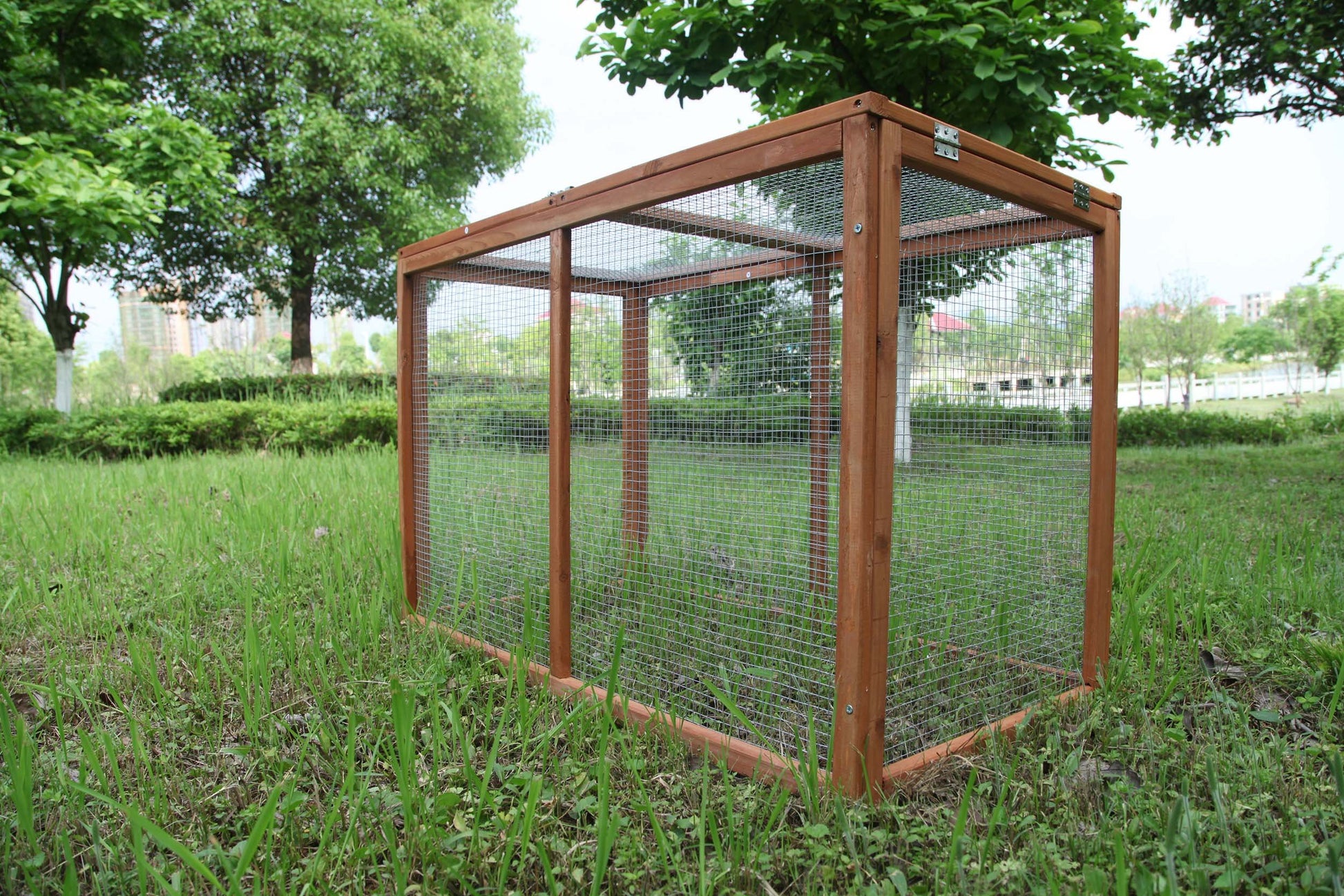 Wooden Chicken Coop Cage Rabbit Hutch Enclosure Poultry Pet Hutch Garden Backyard w/Mesh Run Cage Indoor and Outdoor Use(40 Inches) - WoodArtSupply