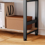 IRONCK 5-Tier Vintage Industrial Ladder Bookshelf - 31.5in Wide, Rustic Brown Design IRONCK