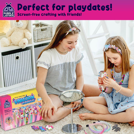 PURPLE LADYBUG Unicorn Headband Making Kit - Unicorn Crafts for Girls Ages 4-9, Birthday Gifts, DIY Hair Accessories Set, Great Summer Activity for Girls PURPLE LADYBUG