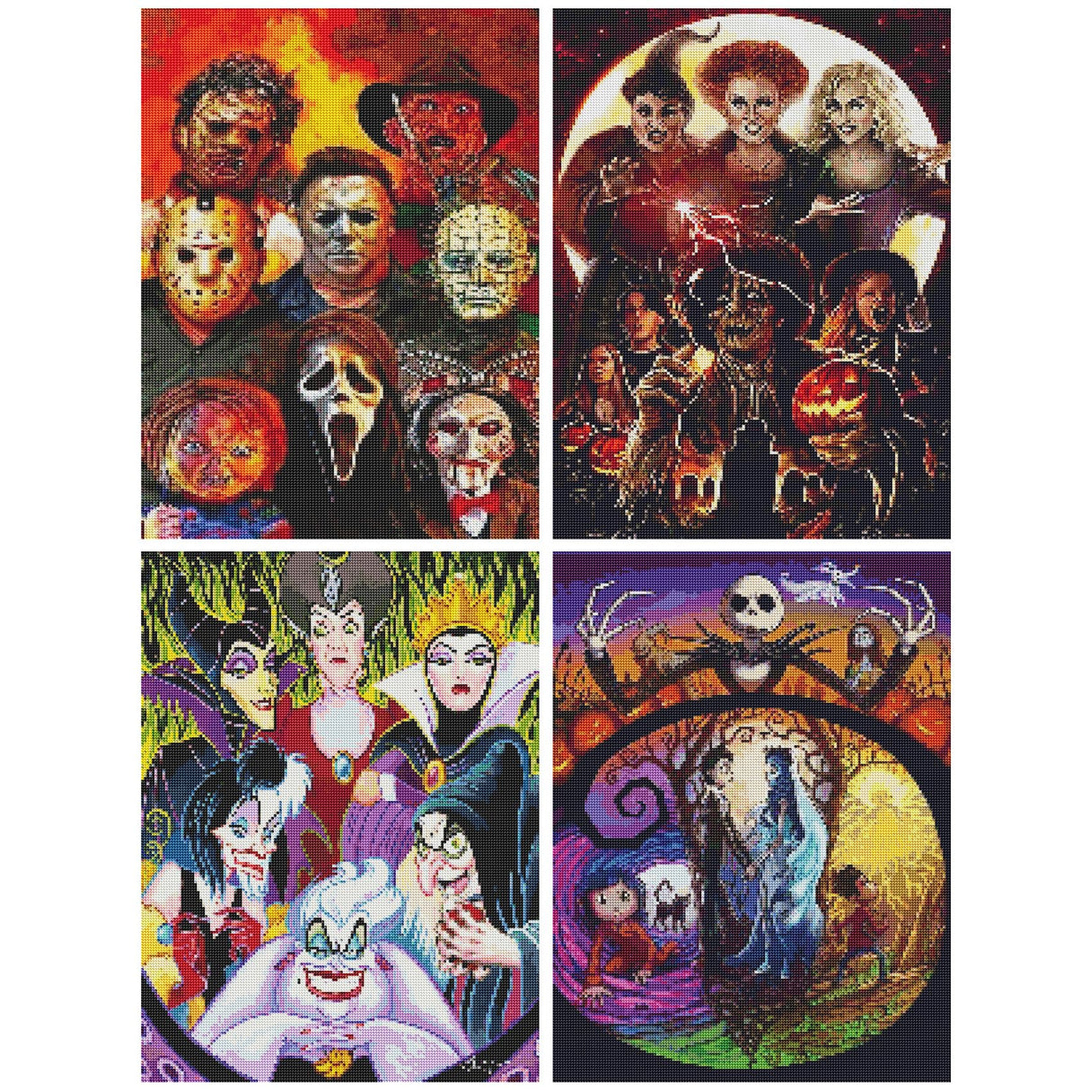 JAKI 4 Pack Diamond Art for Adults-Cartoon Diamond Painting Kits for Adults Beginners,DIY 5D Full Drill Art Perfect for Gift Home Wall Decor(12x16inch) JAKI