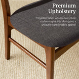 Best Choice Products 7-Piece Wooden Dining Room Table Set, Mid-Century Modern, Kitchen Table w/ 6 Chairs, Upholstered Cushions, Curved Backrests, Rounded Table Corners - Walnut/Charcoal Best Choice Products