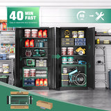 Letaya Metal Garage Storage Cabinets with Lock Door and Adjustable Shelves, Steel Tool Cabinets for Home,Office,Warehouse Organisieren (Black, 72" H) Letaya