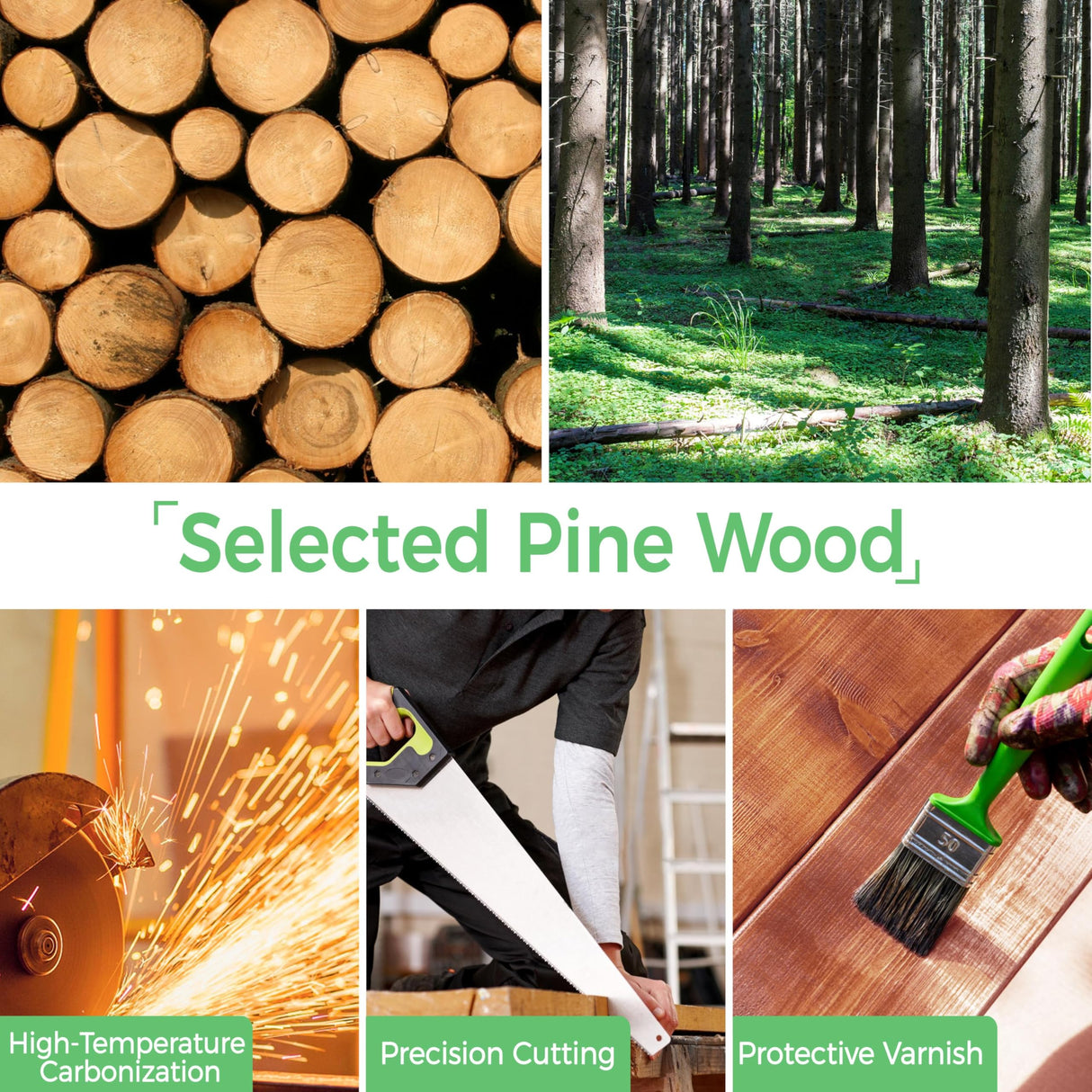 Yaheetech 18pcs Garden Wooden Short Fence,Outdoor Landscape Edging Flexible Decorative Border, No-Dig Wood Fences for Spring Yard Patio Pathway Lawns Courtyard Maintenance - 594in Yaheetech