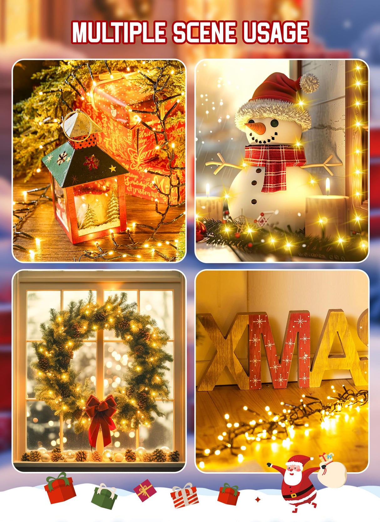 Minetom 50 Ft 1000 LED Cluster Lights Christmas Tree Lights Outdoor Christmas Firecrackers String Lights, 12 Modes Timer Remote Waterproof Plug in Twinkle Fairy Lights for Xmas Tree Garland Party Minetom