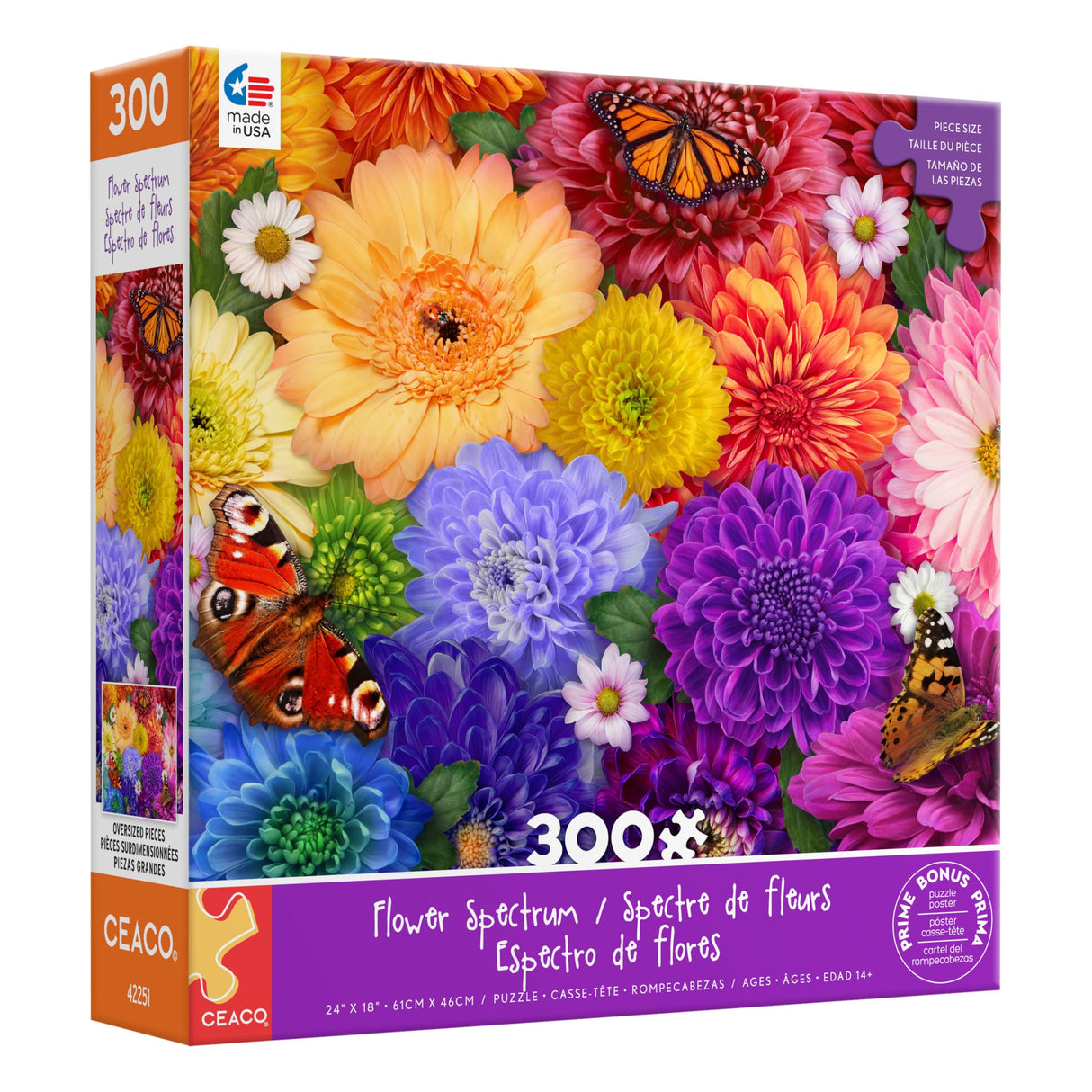 Ceaco - Flower Spectrum - 300 Oversized Piece Jigsaw Puzzle Ceaco