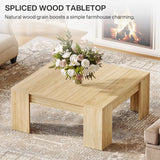 Tribesigns 38.8" Square Coffee Table, Farmhouse Wood Coffee Table, Center Table for Living Room with Sturdy Wooden Legs, Modern Home Furniture, Lignt Oak Tribesigns
