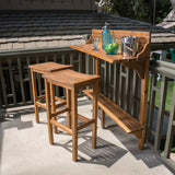 Christopher Knight Home Caribbean Outdoor Acacia Wood Balcony Bar Set, 3-Pcs Set, Natural Stained Light Brown Christopher Knight Home