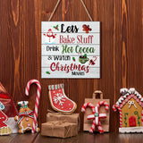 Blulu Christmas Hanging Wooden Sign Christmas Coffee Wall Decor Wood Christmas Tree Ornament Candy Door Sign Xmas Hanging Wood Sign for Christmas Holiday Kitchen Home Coffee Party Decoration (Wood) Blulu