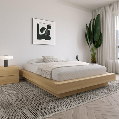 Nexera Marconi Natural Blonde Oak Platform Bed Frame - WoodArtSupply