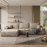 AUGOP 108" Sectional Couches for Living Room Modern Modular Sofa with L-Shape Couchs Upholstered Boneless Couch Deep Seat Sectional Couch with Chaise (Camel, Left Facing Chaise+2Seaters) AUGOP