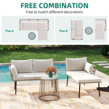 YITAHOME 3 Piece Patio Furniture Set Wicker Patio Sectional with Detachable Cushions and Coffee Table Outdoor Furniture Set L-Shaped Sectional Conversation Sofa Set for Backyard Porch Balcony - Beige YITAHOME