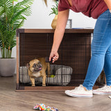 IRIS USA Furniture-Style Wooden Enclosed Pet Crate for Small Medium Dog, Dark Brown IRIS USA, Inc.