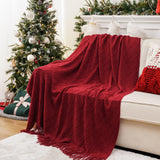 BATTILO HOME Christmas Decor Red Throw Blanket for Couch, Boho Bed Throws for Foot of Bed, Decorative Red Throws for Sofa Living Room, 50"x60" BATTILO HOME