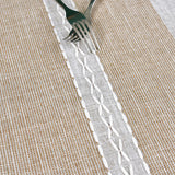 Farmhouse Braided Striped Table Runner Rustic Embroidery Coffee Table Runners for Decorations Weddings Holiday Brown 13x36inch NEWISHER