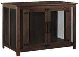 Crosley Furniture Dane Credenza Console Table Dog Crate Kennel for Pets, Brown Crosley Furniture