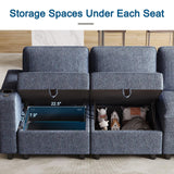 beyond SMART Modular Sectional Sofa,Multifunctional Couches for Living Room with Storage, Armrest with Power Grommet and Cup Holder, Wireless Charging Stand & LED Light Included beyond SMART