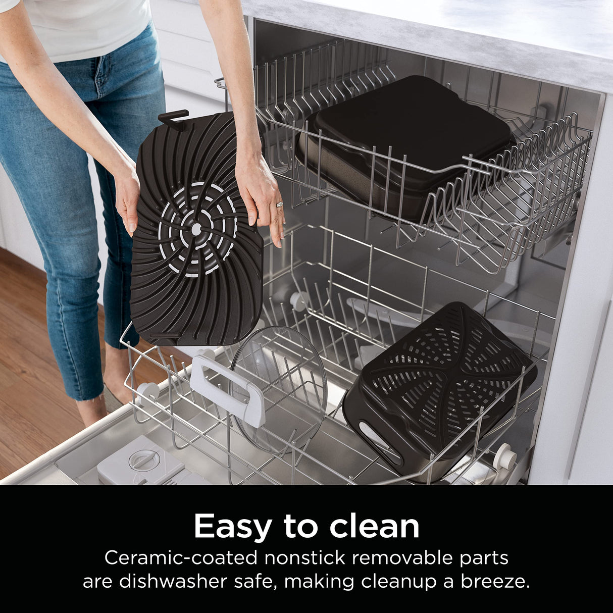 Ninja DG551 Foodi Smart XL 6-in-1 Indoor Grill with Air Fry, Roast, Bake, Broil, & Dehydrate, Foodi Smart Thermometer, 2nd Generation, Black/Silver Ninja