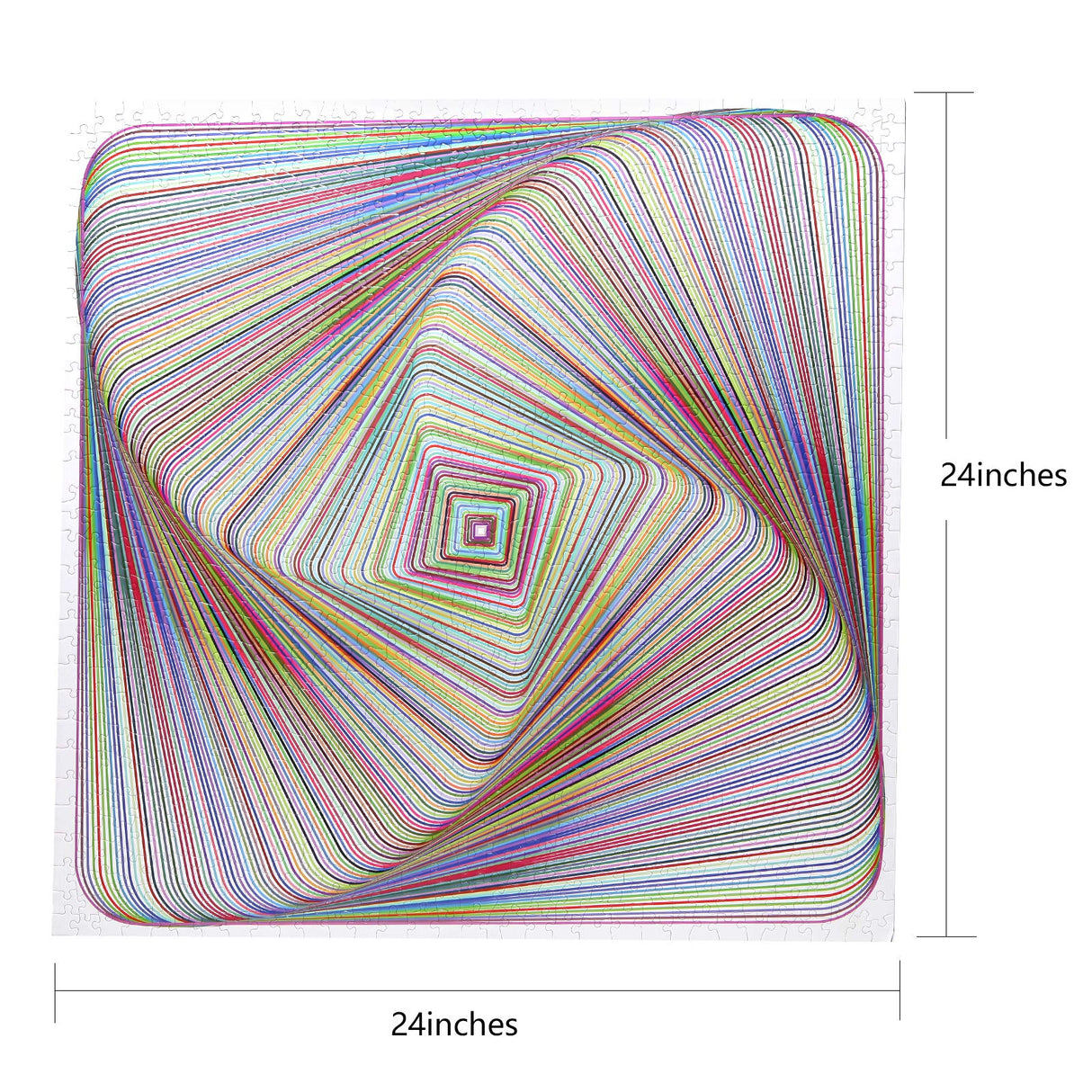 Bgraamiens Puzzle-Twisted 3D Colorful squares-1000 Pieces Square Puzzle Color Challenge Jigsaw Puzzles for Adults and Kids Bgraamiens