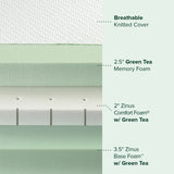ZINUS 8 Inch Green Tea Luxe Memory Foam Mattress, Queen, Pressure Relieving, CertiPUR-US Certified, Mattress in A Box, All-New, Made in USA ZINUS