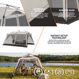 Bushnell Screenhouse with Instant Setup Technology | 14' x 10' Large Size with Extended Eaves Poles to Maximize Space For Camping & Hiking, For 8 Person Bushnell