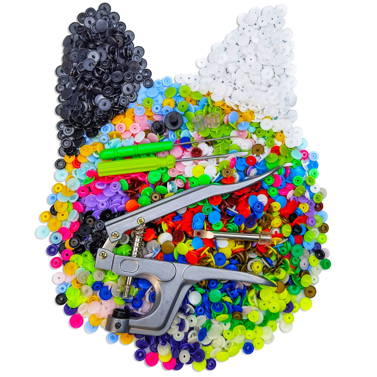 TmppDeco Plastic Snaps with Snap Pliers, 460 Sets 24-Colors Snap Buttons for Sewing, Snap Fasteners Kit for Sewing, Clothing, Crafting TmppDeco
