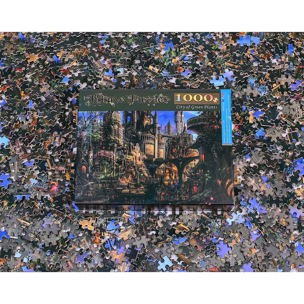 Ingooood- Jigsaw Puzzle 1000 Pieces for Adult- Fantasy Series- City of Green Plants_IG-1146 Entertainment Wooden Puzzles Toys Ingooood