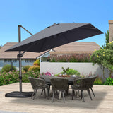 PURPLE LEAF 10 Feet Patio Umbrella Outdoor Cantilever Square Umbrella Aluminum Offset Umbrella with 360-degree Rotation for Garden Deck Pool Patio, Grey PURPLE LEAF